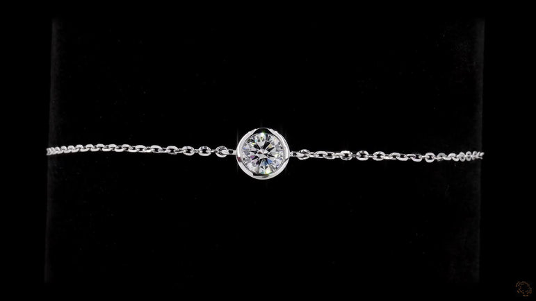 Round-cut Solitaire Lab Grown Diamond Bracelet