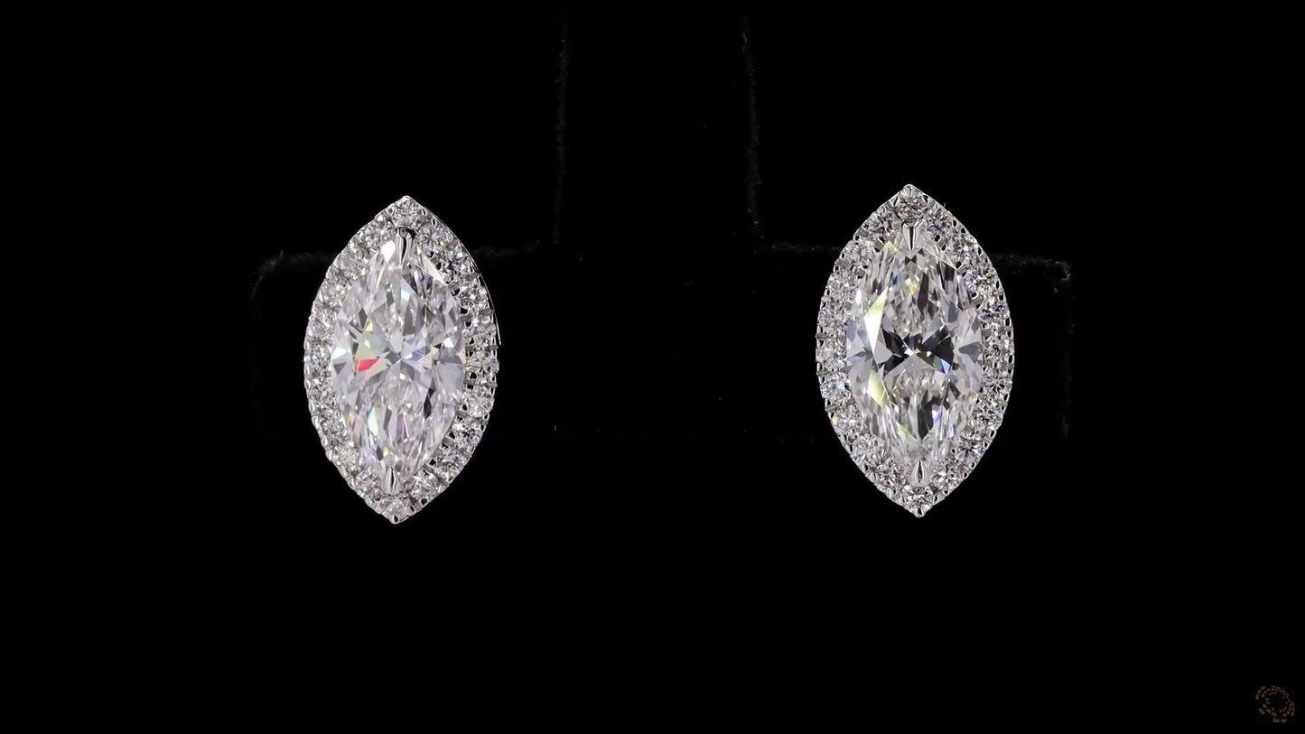 marquise lab grown diamond studs
