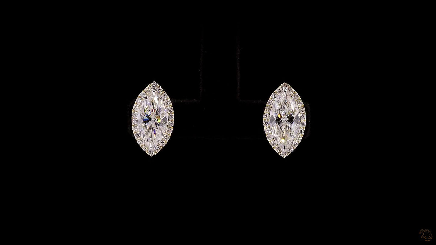 marquise lab grown diamond studs