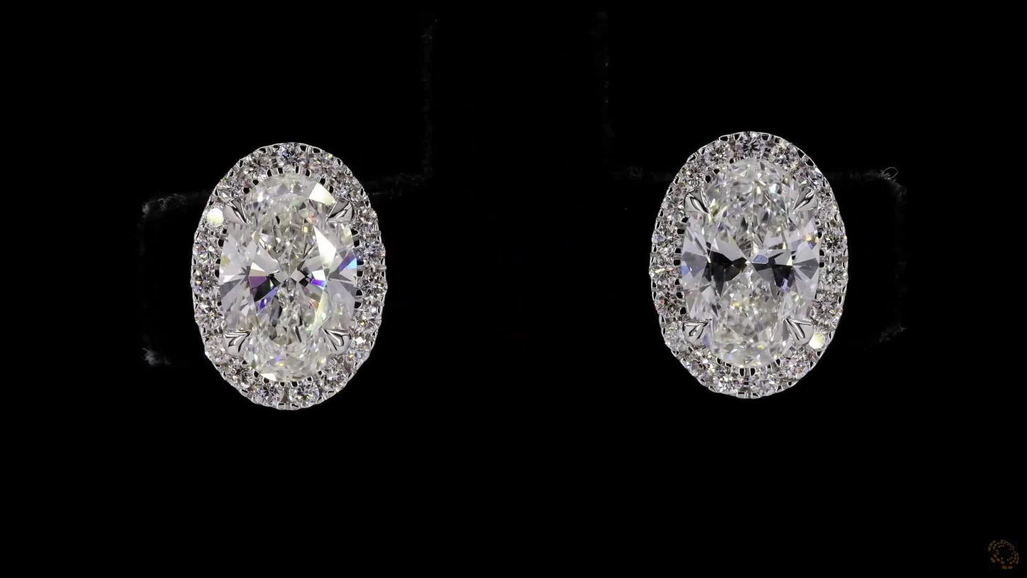 oval diamond studs