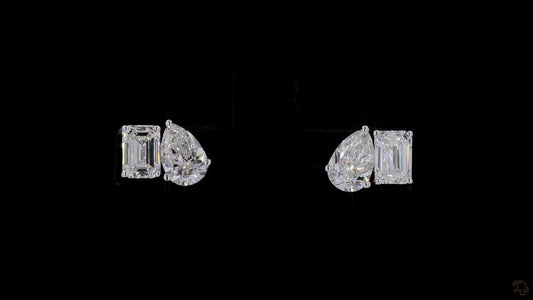 Toi Et Moi Emerald-Pear Lab Grown  Certified  Diamond Studs