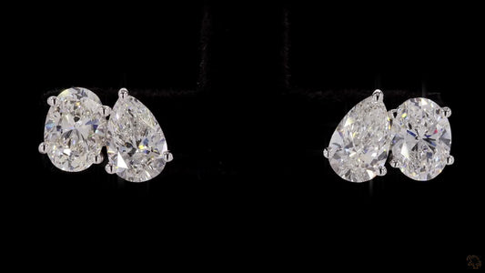 Toi Et Moi Oval-Pear Lab Grown  Certified  Diamond Studs