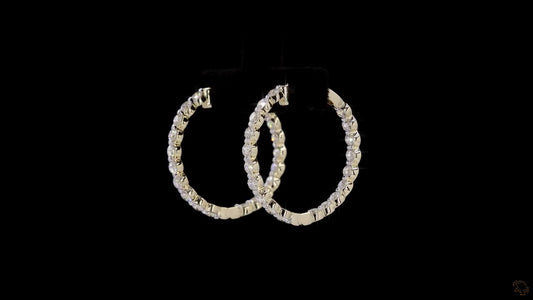 Round Lab Grown Certified Daimond Hoop Earrings