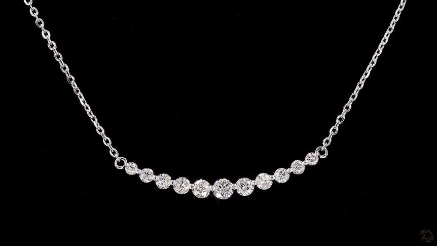 Round Lab Grown Diamond Demi Eternity Fashion Necklace