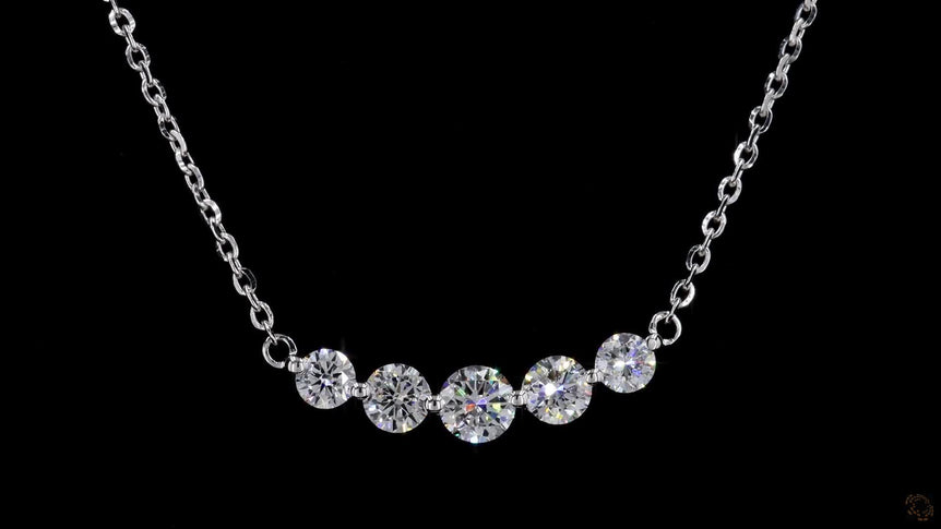 Round Lab Grown Diamond Demi Eternity Fashion Necklace