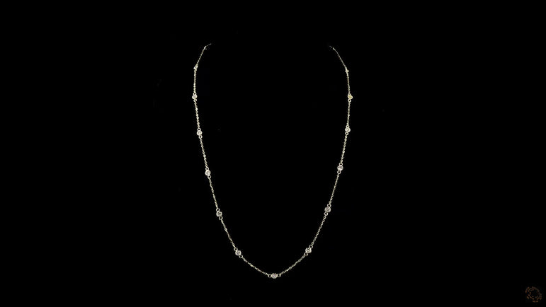 Round Bezel Strand Lab Grown Certified Diamond Necklace