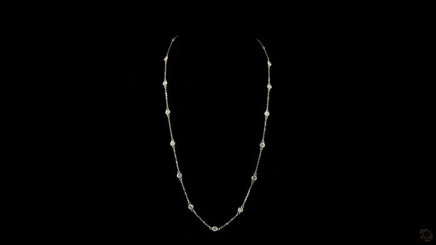 Round Bezel Strand Lab Grown Certified Diamond Necklace