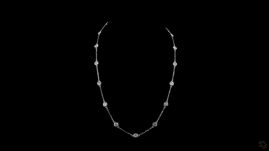 Round Bezel Strand Lab Grown Certified Diamond Necklace