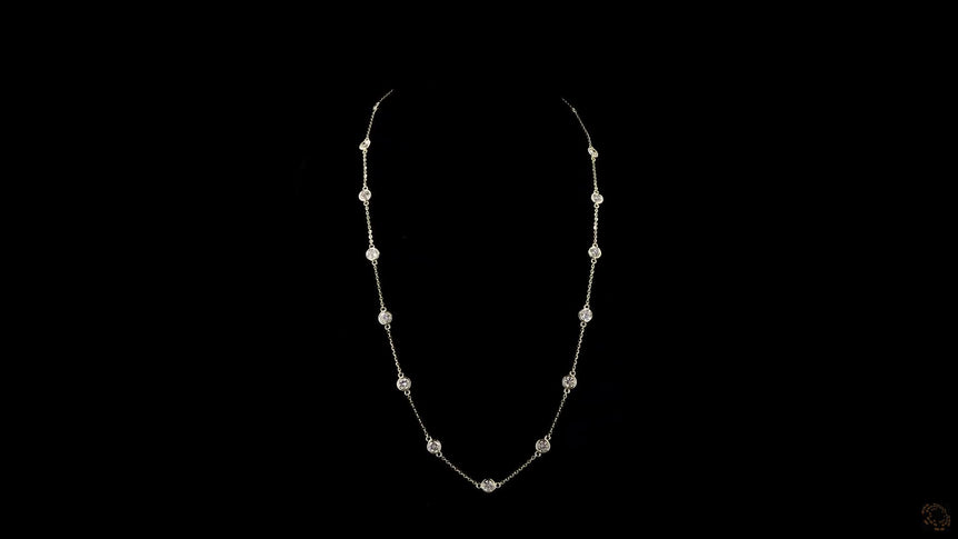 Round Bezel Strand Lab Grown Certified Diamond Necklace