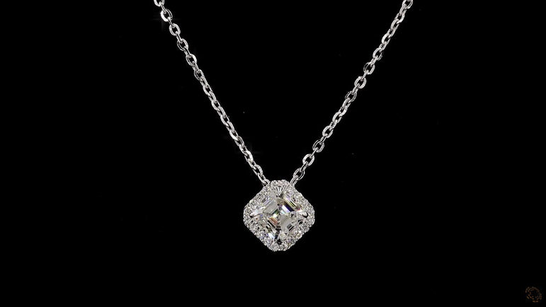 Asscher Halo-Style Lab Grown Diamond Necklace