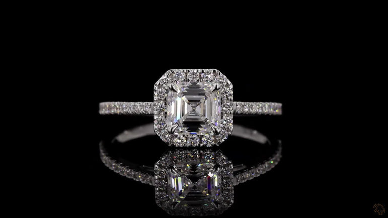 Asscher Lab Grown Diamond Engagement Ring