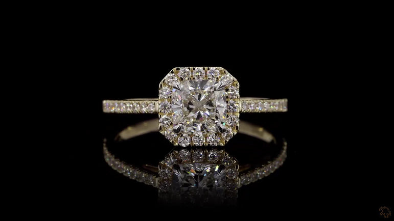 Asscher Lab Grown Diamond Engagement Ring