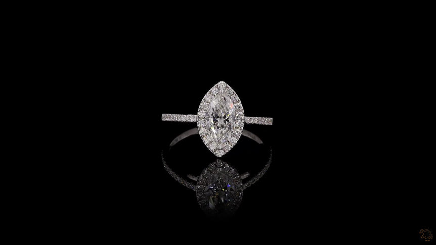 Marquise Halo-Style Lab Grown Diamond Engagement Ring