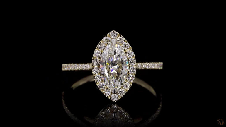 Marquise Halo-Style Lab Grown Diamond Engagement Ring