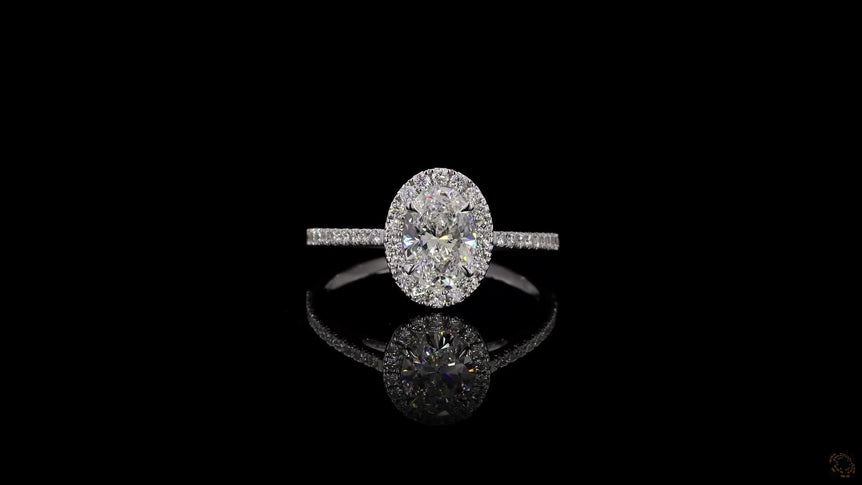 Oval Halo-Style Lab Grown Diamond Engagement Ring