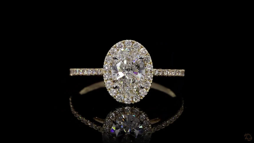 Oval Halo-Style Lab Grown Diamond Engagement Ring