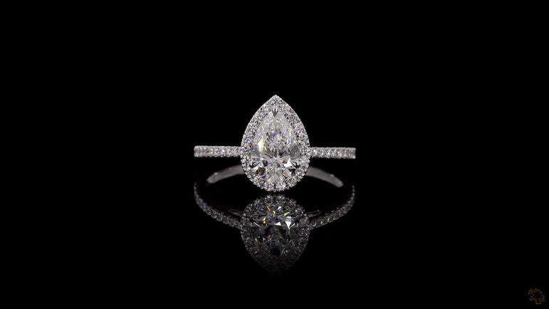 Pear Halo-Style Lab Grown Diamond Engagement Ring