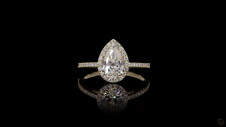 Pear Halo-Style Lab Grown Diamond Engagement Ring