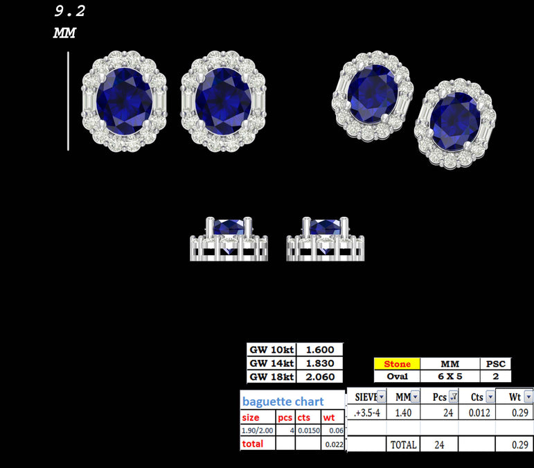 Tanzanite Studs | 28 Diamond pcs | 0.31ctw Natural Diamond | 14k Gold