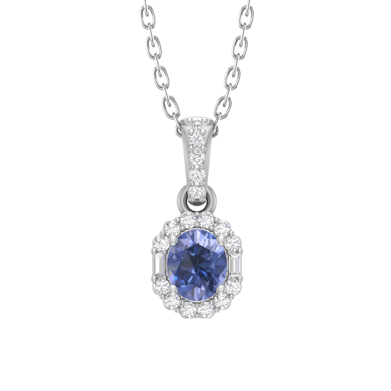 Tanzanite Pandent | 19 Diamond pcs | 0.22ctw Natural Diamond | 14k Gold