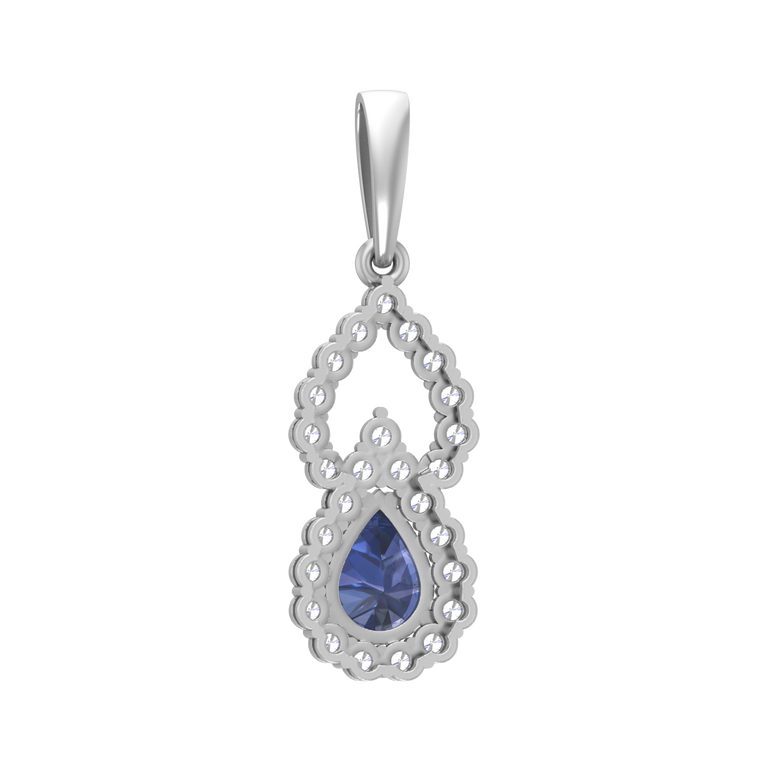 Tanzanite Pendant | 26 Diamond pcs | 0.64ctw Natural Diamond | 14k Gold