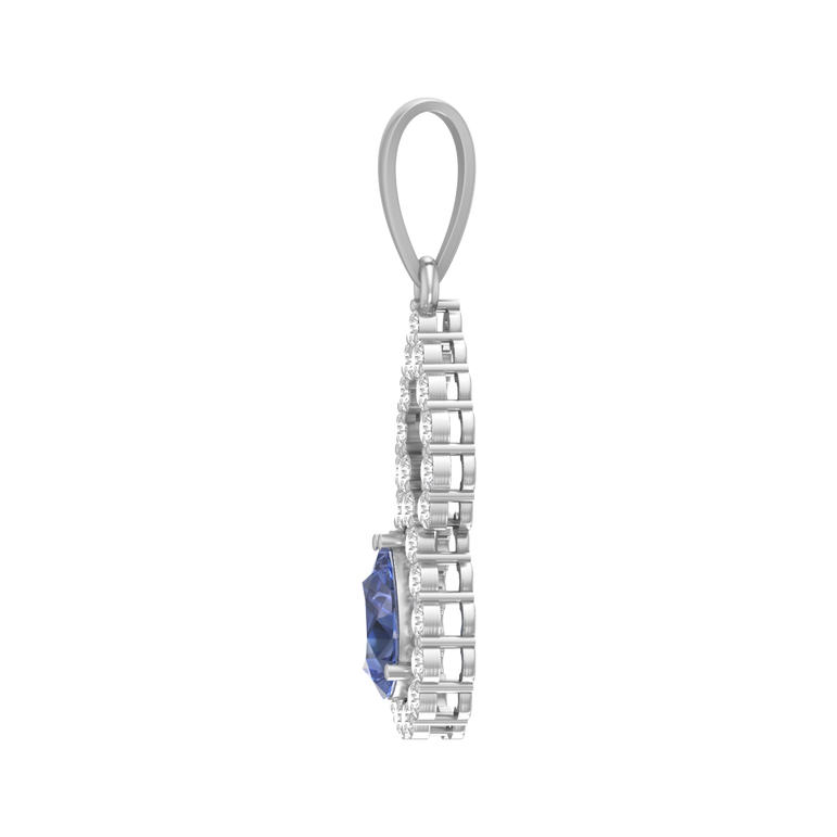 Tanzanite Pendant | 26 Diamond pcs | 0.64ctw Natural Diamond | 14k Gold