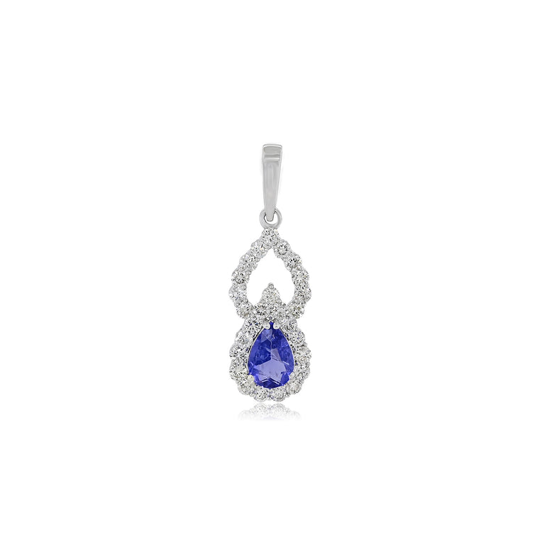 Tanzanite Pendant | 26 Diamond pcs | 0.64ctw Natural Diamond | 14k Gold