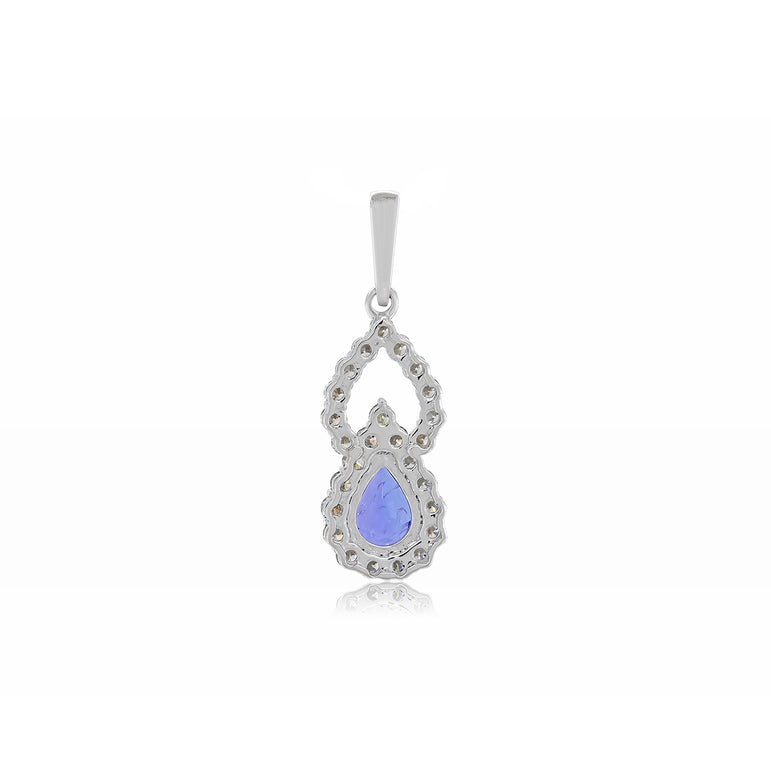 Tanzanite Pendant | 26 Diamond pcs | 0.64ctw Natural Diamond | 14k Gold