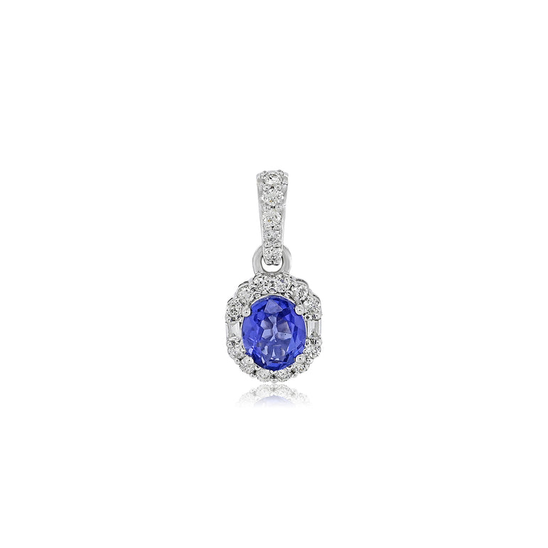 Tanzanite Pandent | 19 Diamond pcs | 0.22ctw Natural Diamond | 14k Gold