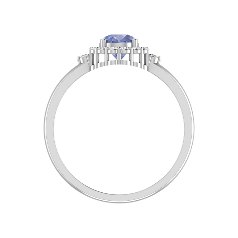 Tanzanite Ring | 16 Diamond pcs | 0.2ctw Natural Diamond | 14k Gold