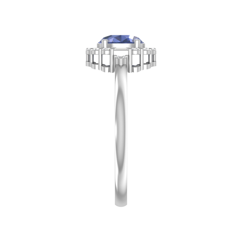 Tanzanite Ring | 16 Diamond pcs | 0.2ctw Natural Diamond | 14k Gold