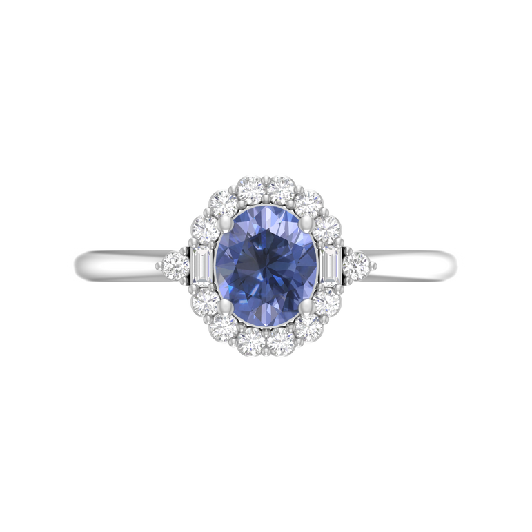 Tanzanite Ring | 16 Diamond pcs | 0.2ctw Natural Diamond | 14k Gold