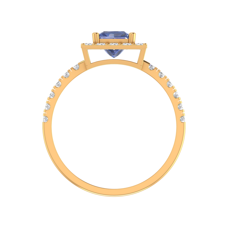 Tanzanite Ring | 28 Diamond pcs | 0.43ctw Natural Diamond | 14k Gold