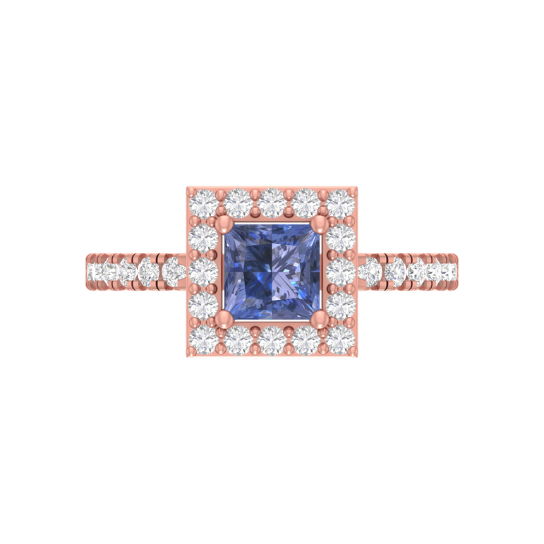 Tanzanite Ring | 28 Diamond pcs | 0.43ctw Natural Diamond | 14k Gold