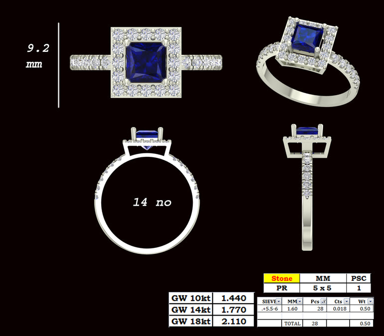 Tanzanite Ring | 28 Diamond pcs | 0.43ctw Natural Diamond | 14k Gold