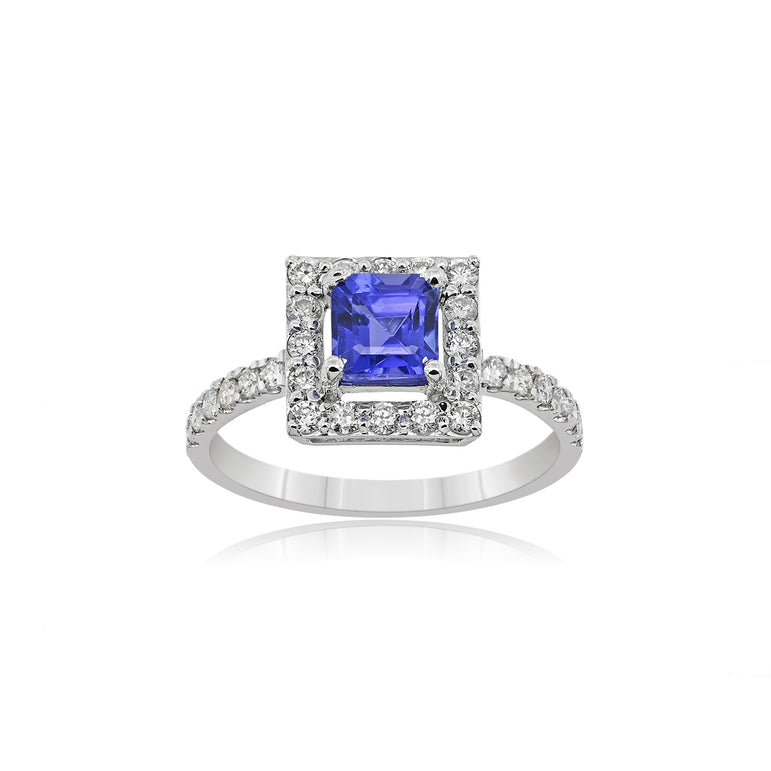 Tanzanite Ring | 28 Diamond pcs | 0.43ctw Natural Diamond | 14k Gold