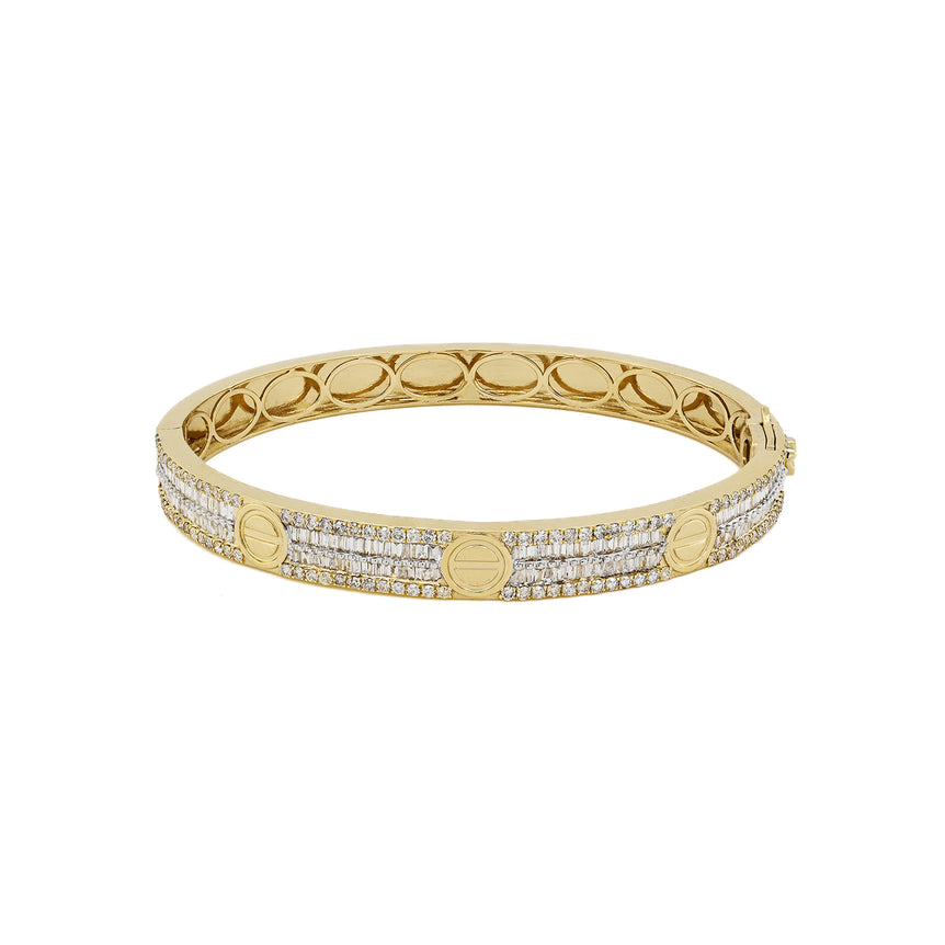 Bangle Bracelet | 266 Diamond pcs | 2.17ctw Natural Diamond | 14k Gold