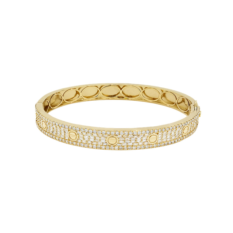 Bangle Bracelet | 264 Diamond pcs | 2.37ctw Natural Diamond | 14k Gold