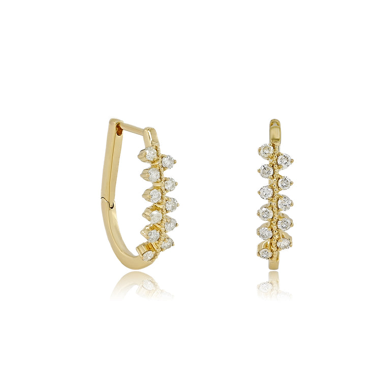 Fashion Hoops Earrings | 22 Diamond pcs | 0.25ctw Natural Diamond | 14k Gold