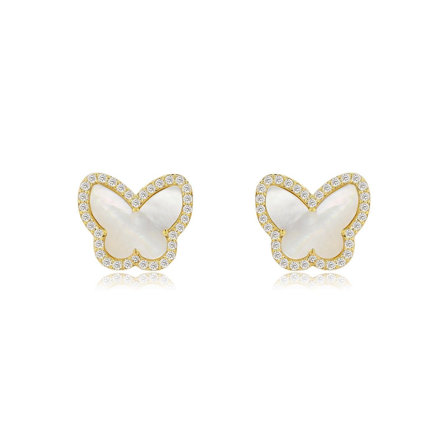 butterfly earrings | 68 diamond pcs | 0.37ctw natural diamond | 14k gold