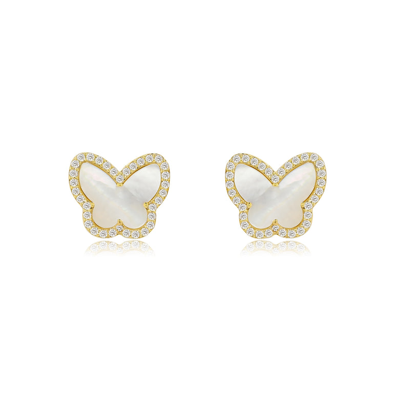 Butterfly Earrings | 68 Diamond pcs | 0.37ctw Natural Diamond | 14k Gold