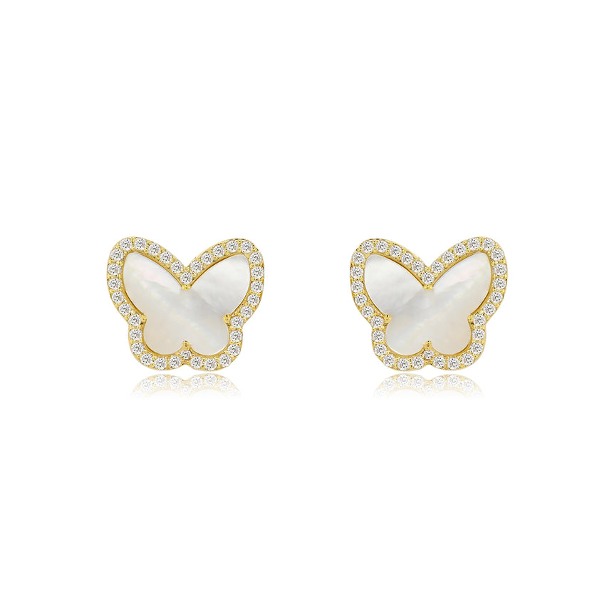 Butterfly Earrings | 68 Diamond pcs | 0.37ctw Natural Diamond | 14k Gold