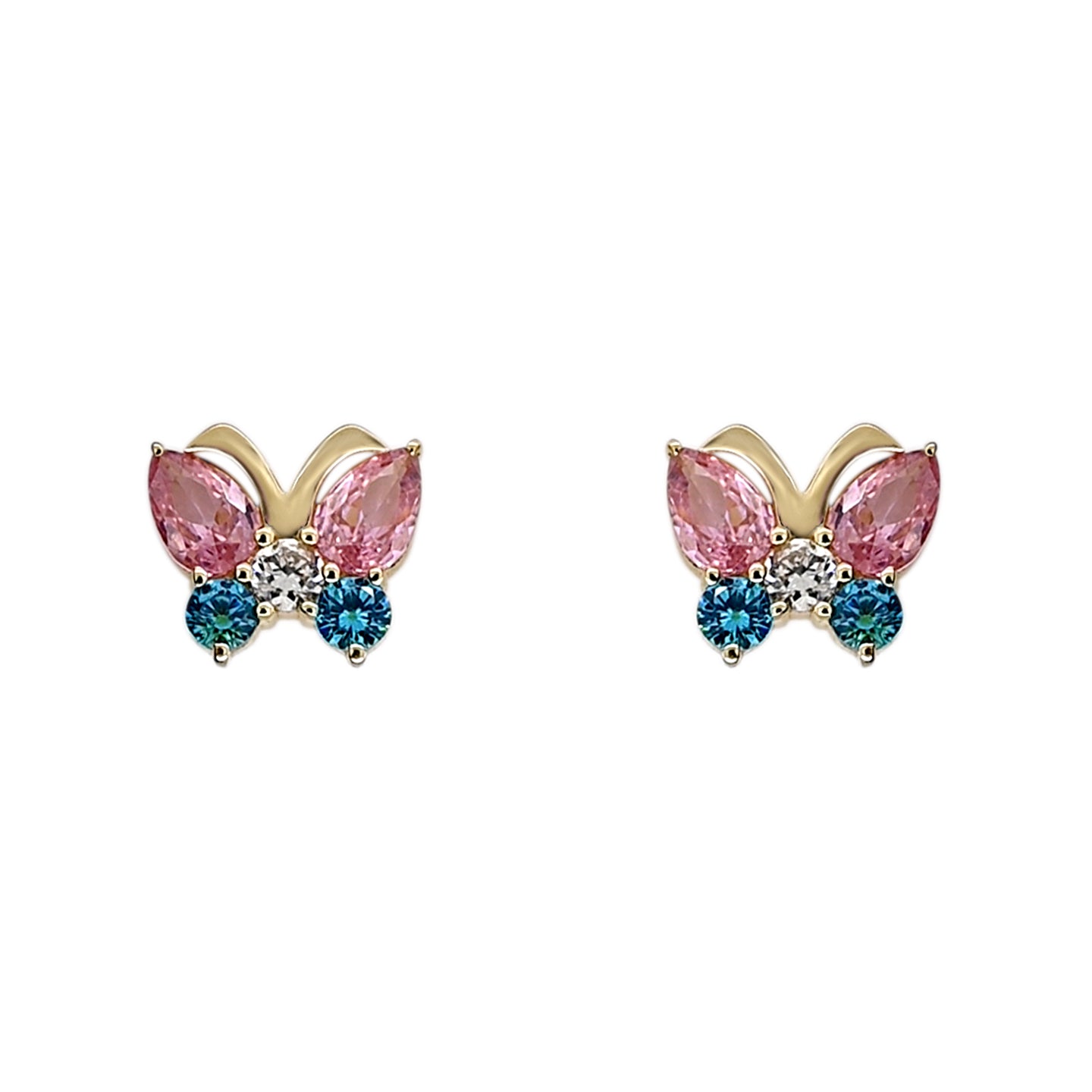 butterfly earrings | 2 diamond pcs | 0.26ctw natural diamond | 14k gold