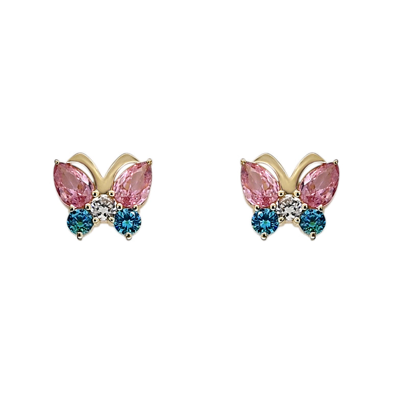 Butterfly Earrings | 2 Diamond pcs | 0.26ctw Natural Diamond | 14k Gold