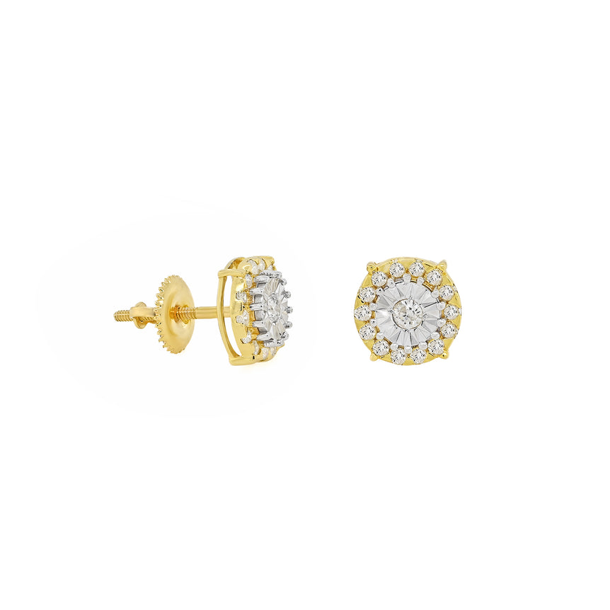 Round Earrings | 30 Diamond pcs | 0.43ctw Natural Diamond | 14k Gold