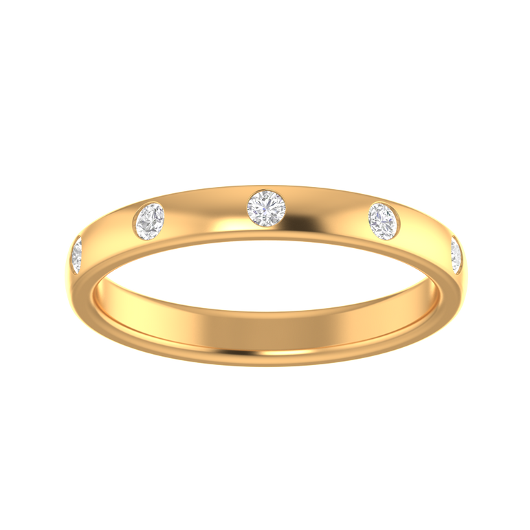 Stacking Band | 5 Diamond pcs | 0.2ctw Natural Diamond | 14k Gold