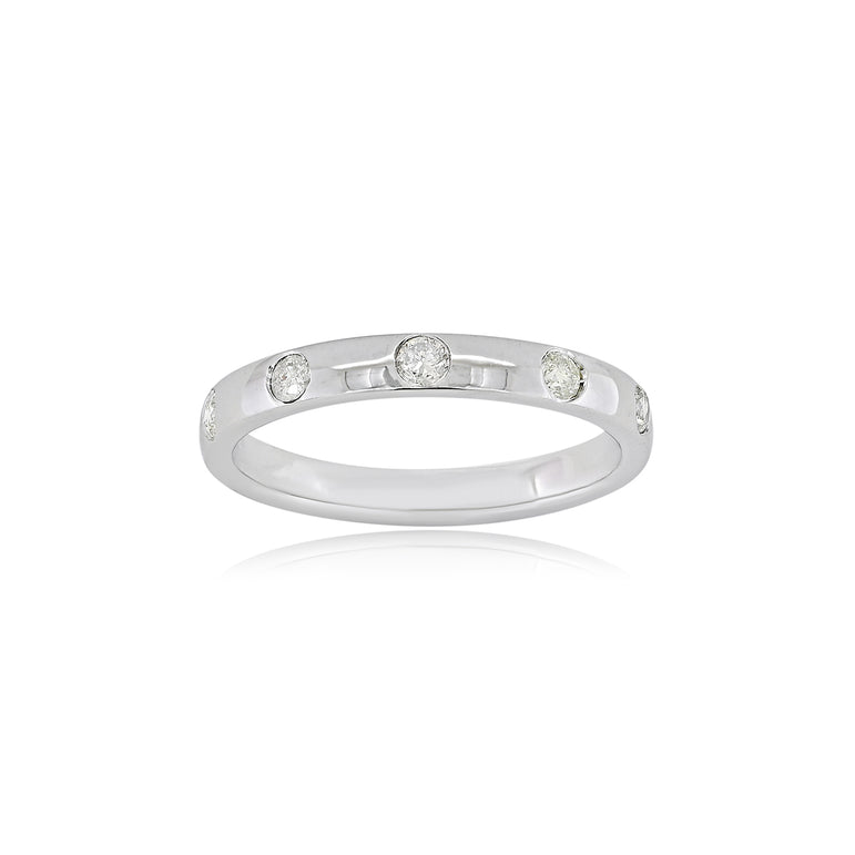 Stacking Band | 5 Diamond pcs | 0.2ctw Natural Diamond | 14k Gold