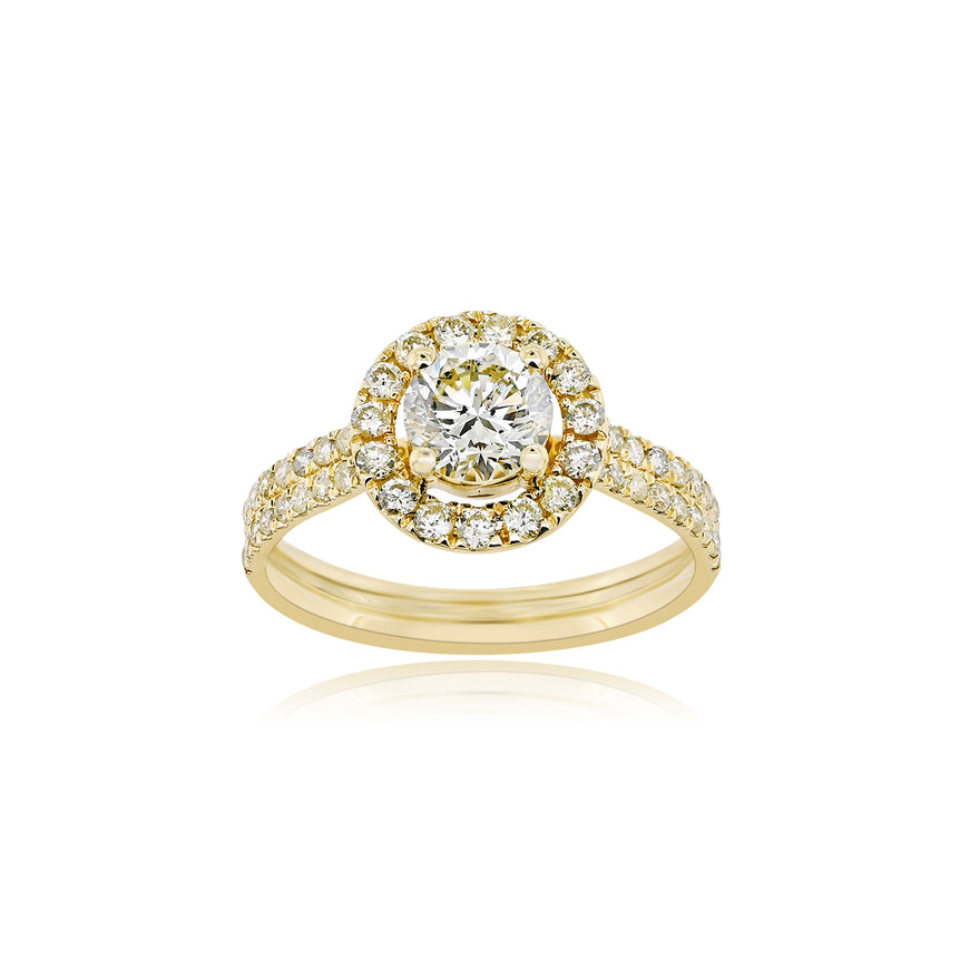 Engagement Ring | 52 Diamond pcs | 1.29ctw Natural Diamond | 14k Gold