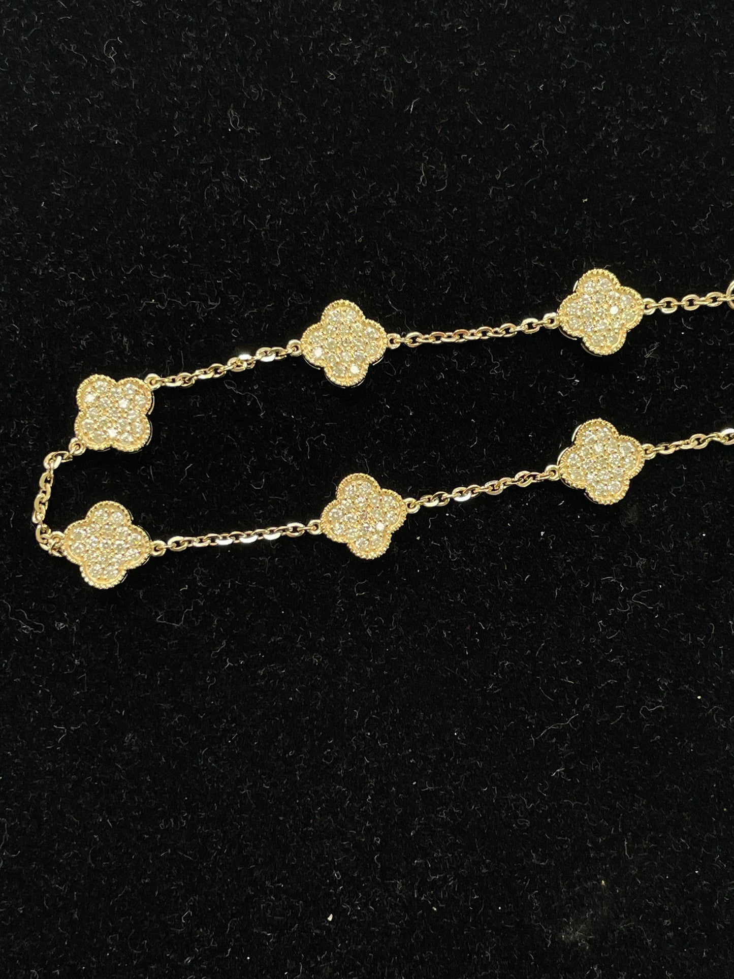 clover bracelet | 119 diamond pcs | 0.99ctw natural diamond | 14k gold