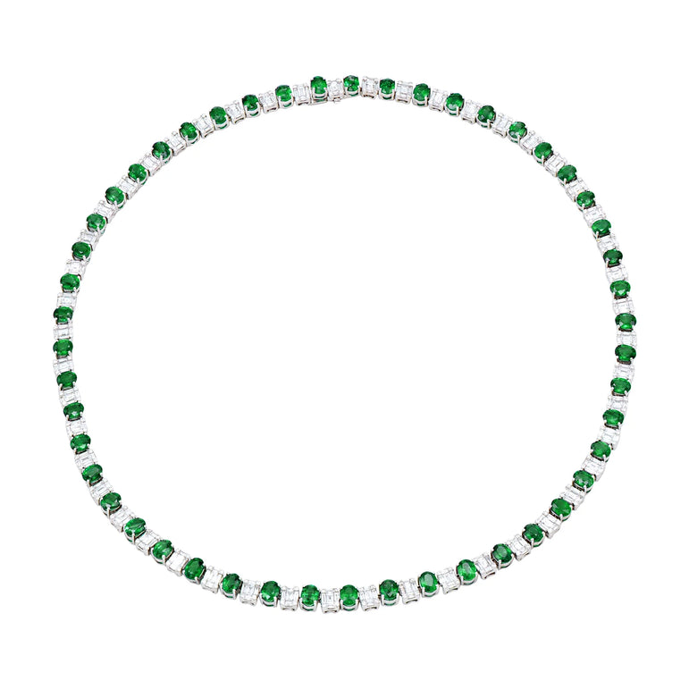 Diamond and emerald necklace